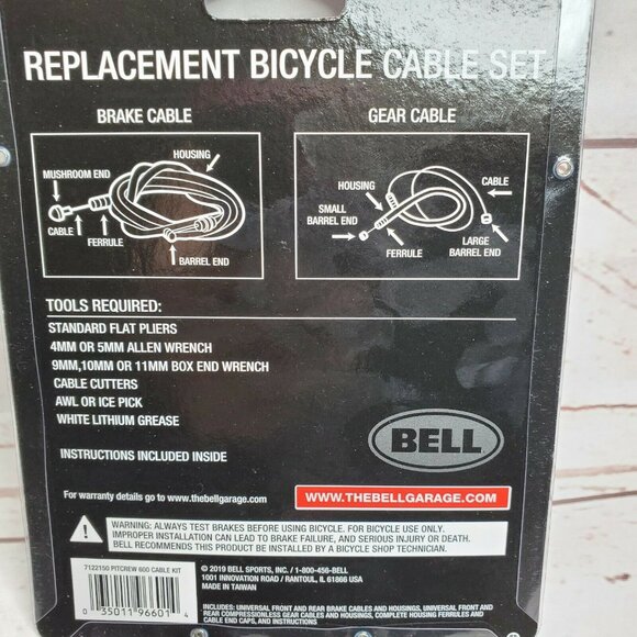 Bell Pitcrew 600 Replacement Bicycle Cable Set Perfect For Index Shifting - Picture 5 of 11